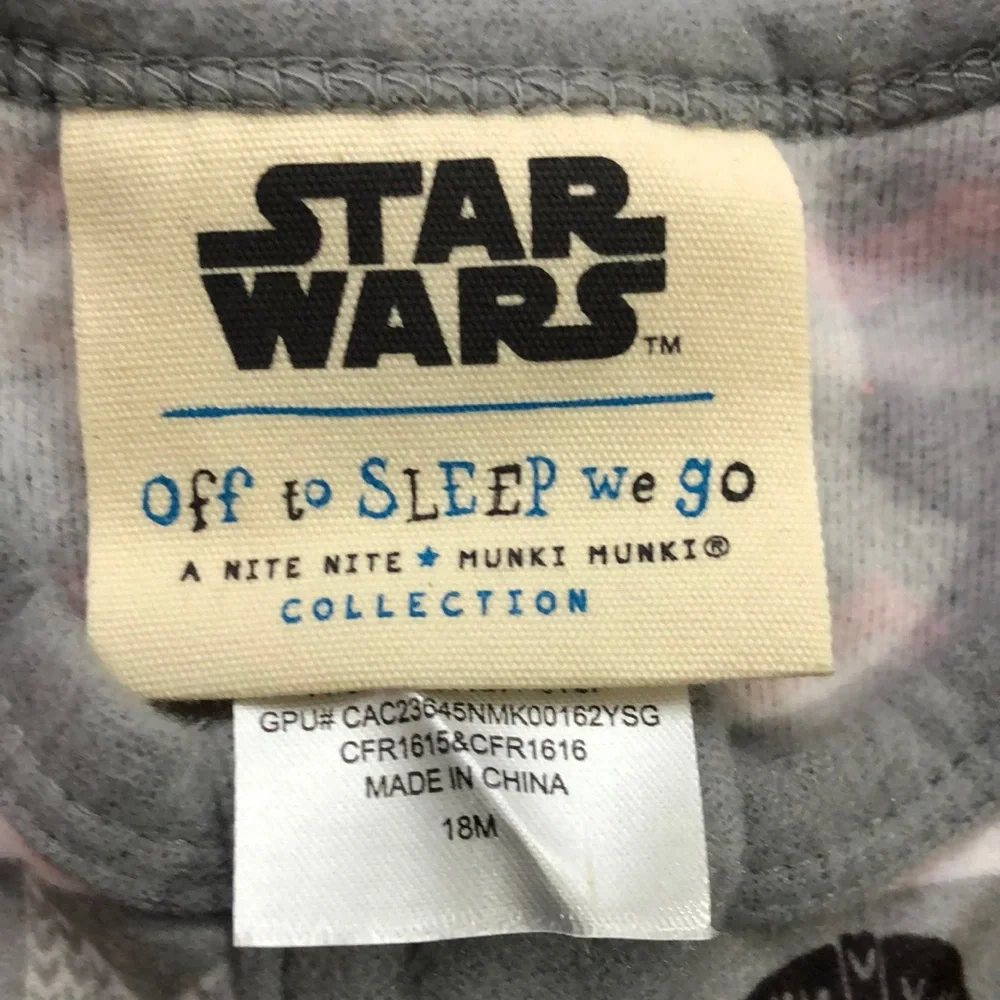 NEW Star Wars Darth Vader Holiday Onsie Footie Baby Pajamas, Size 18 Months